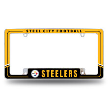 Rico Industries NFL Placa de Licencia de Cromo Pittsburgh Steelers 12" x 6" para Auto/Camión/SUV