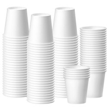 100 Stuks 3 oz Witte Papieren Bekers, Wegwerp Bekers voor Mondspoeling, Snack Bekers voor Water, Sap, Snoep Ideaal voor Feest en Kantoor
