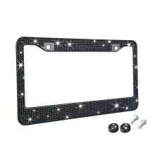 TZARROT Zwarte Rhinestone Bling Kentekenplaathouder, Roestvrije Metalen Cover voor Auto