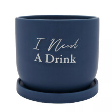 Country Living I Need A Drink Ceramic Plant Pot