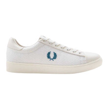 (6.5 UK, White) Fred Perry Mens Laurel Wreath Logo Leather Trainers