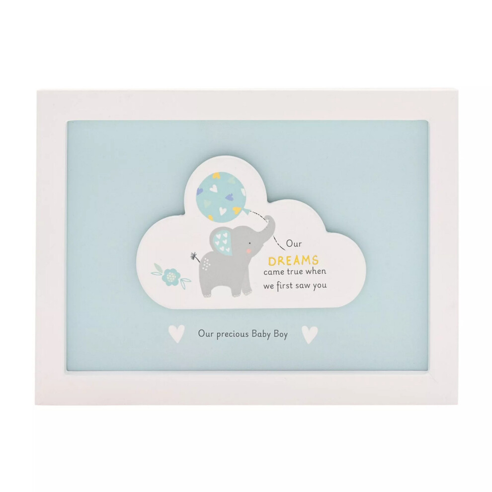 Celebrations Hello Baby Boy Dream Cloud Framed Plaque