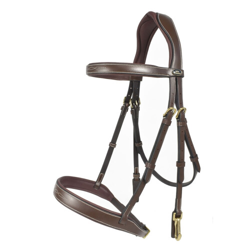 (Cob, Havana) Whitaker Madrid Leather Horse Snaffle Bridle 2
