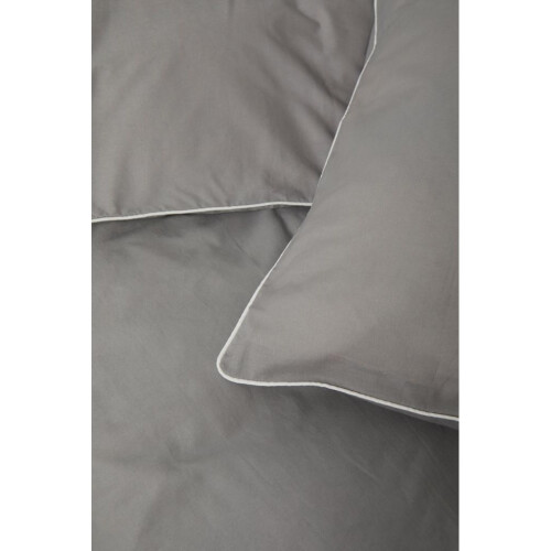 (Single, Grey) Vinga Marston Organic Cotton Duvet Cover Set 1