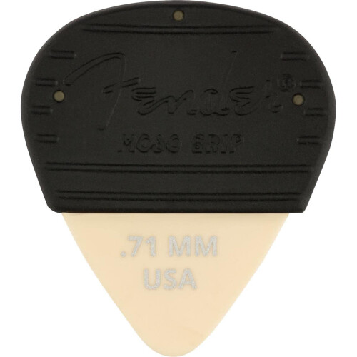 Fender Fender Mojo Grip Gitarrplektrum 351 Form, Dura-Tone Delrin, 0.71mm, Vit 3-Pack