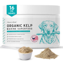 Integratore di Kelp per Cani - 16 oz di Granuli in Polvere di Kelp con Cucchiaio da 5cc - Salute della Tiroide, Placca Dentale e Pelle - M