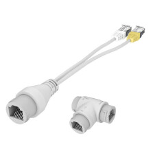 Connettore Cavo Semplificato Telecamera POE 2 in 1 Connettore Cavo Splitter Adattatore di Installazione Telecamera POE Testa RJ45 a Tre Vie