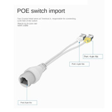 2-In-1 POE Camera Simplified Cable Connector Splitter Cable Connector Three-Way RJ45 POE Camera Install Adapter