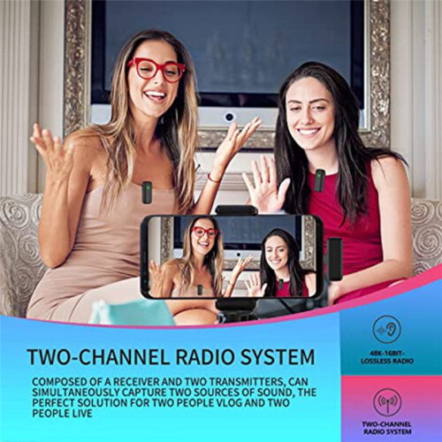 Professional Wireless Lavalier Microphone for Android with Charging Case, Plug and  - Auto Sync - Noise Cancellation 2