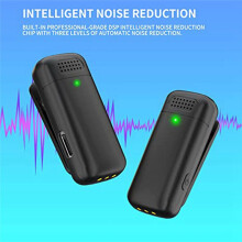 Professional Wireless Lavalier Microphone for Android with Charging Case, Plug and - Auto Sync - Noise Cancellation