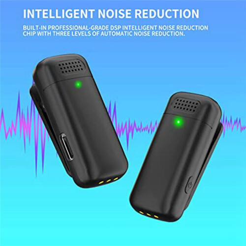 Professional Wireless Lavalier Microphone for Android with Charging Case, Plug and  - Auto Sync - Noise Cancellation