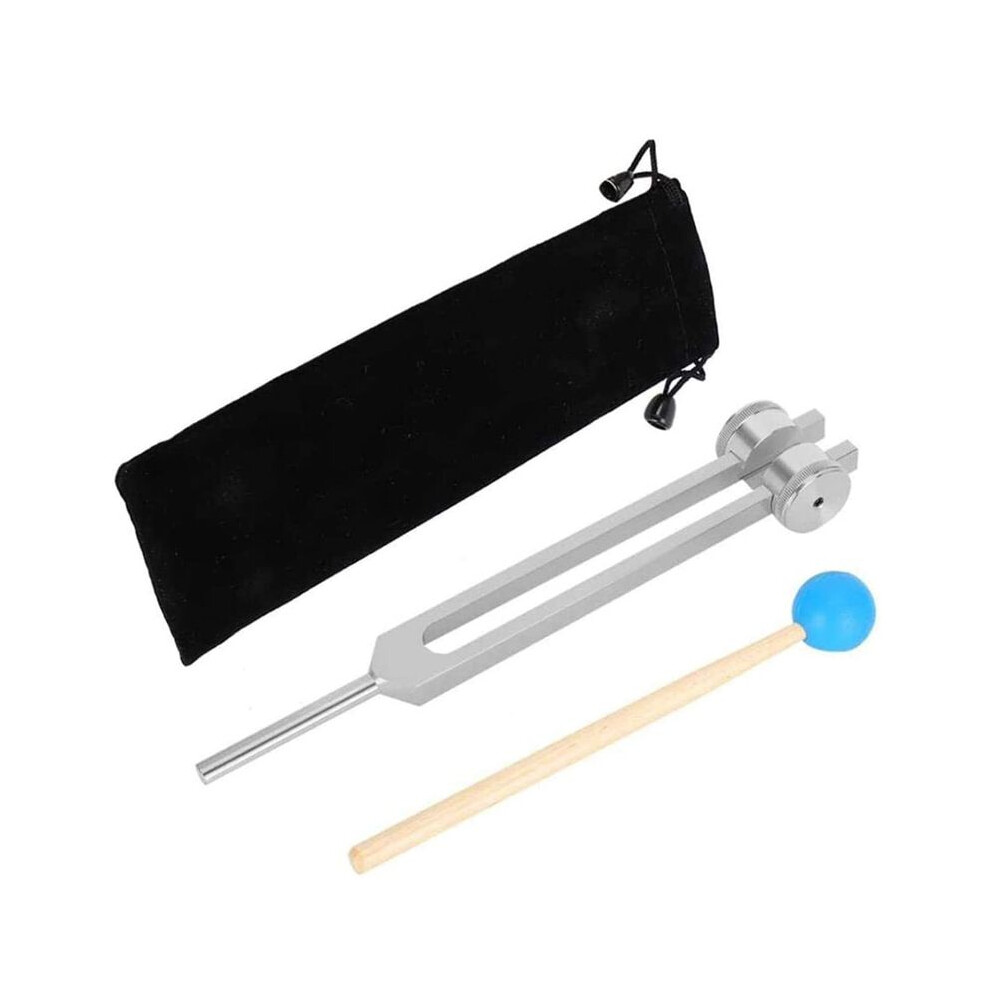 Zandonã Silver Aluminum Alloy Tuning Forks,111Hz Tuning Fork With Hammers For Nervous System Testing Sound Healing Therapy,