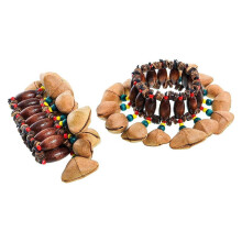 2 Pulseras de Baile de Concha de Semilla, Campanas de MuñEca de Banda de Nuez para Baile, Yoga, MeditacióN, ASMR y Terapia de Sonido