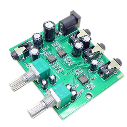 AU-202 2 Input 2 Output Stereo Mixer Audio Distributor for Headphone External Power AMP Volume Alone Control 2