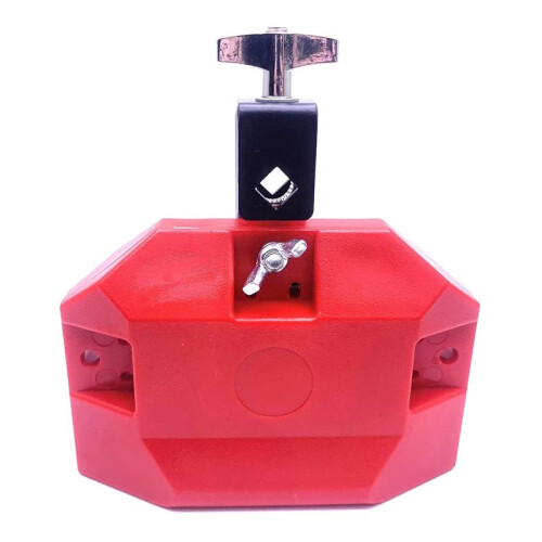 Jam Drum Block Latin Percussion Musical Instrument Plastic with 3 Sided Mount Medium Pitch (Red) 1