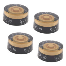 4Pcs Volume Tone Speed Control Knobs for LP Style Bass Electric Guitar Parts, Transparent Golden
