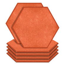 6 Pack Hexagon Acoustic Panels Sound Proof Padding Beveled  Sound Panels for Recording Studio Office Home