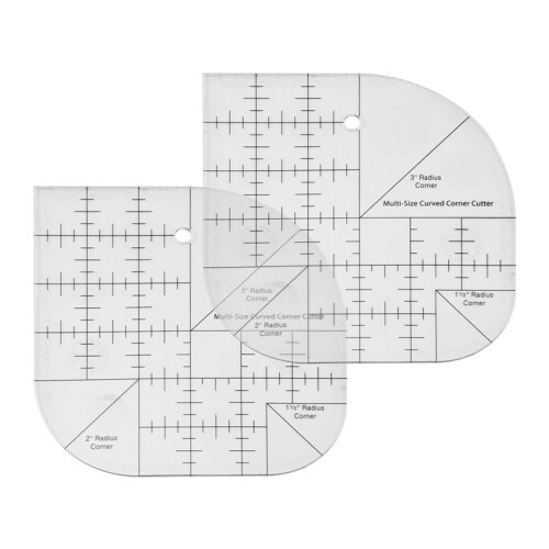 Curved Corner Cutter Quilt Ruler,Acrylic Sewing Curved Corner Cutter Ruler, Sewing Template Patchwork Tool,2PCS