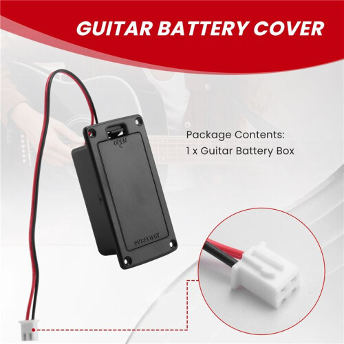 9V Flat Mount Guitar Active Pickup Batterilock HåLlbox BatteriföRvaringsväSka för Elgitarr BastillbehöR 1