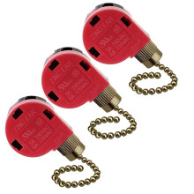 3PC Ceiling Fan 3 Speed 4 Wire Zing Ear ZE-268S6 Fan Pull Chain Replacement Speed Control Copper