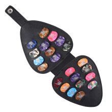 Guitar Picks Holder Case Bag Organizer Box Include 22 Guitar Picks Guitar Plectrums Storage Pouch for Bass/Ukulele