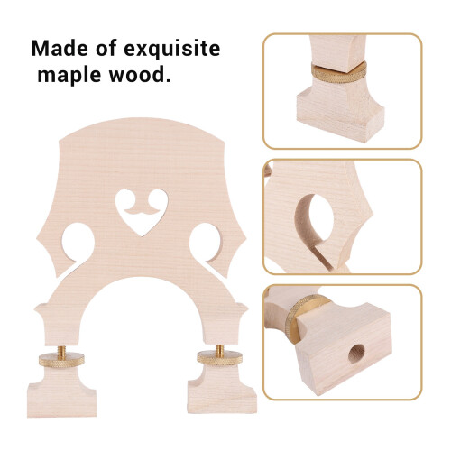 Standard Maple Bridge Replacement Part for Double Bass Adjustable Upright Bass Bridge,3/4 Size 2