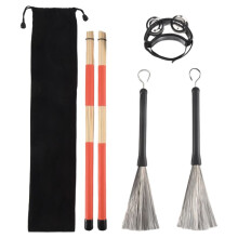 4Pcs Drum Professional  Wooden Acoustic Drum Brushes Drum Sticks Tools Kit for Lovers Drum Players