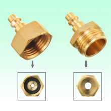 4 Pcs RV Blowout Adapter Air Compressor 1/4inch Quick Connect Plug to GHT 3/4inch Garden Hose Faucet for Boat,