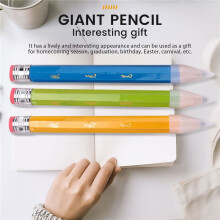 6 Pcs Wooden Jumbo Pencils for Prop, Funny  Pencil Huge  Pencil 14 Inch Pencil for Home and School Supplies