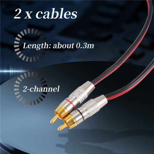 Speaker Cables to RCA Plugs Adapter, 2-Channel (1 Foot) 2