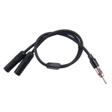 1 Macho A 2 Hembra y Adaptador de Antena de Radio EstéReo del Coche Negro