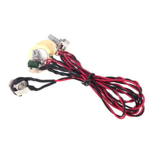 Dual Piezo Pickup Pick- 6,35 Mm Uttag med Volymtonkontroll för Akustisk Gitarr Ukulele 1