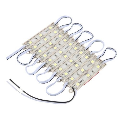 1*10pcs 5050 SMD 3 LED Module LED Strip String Light Waterproof  12V Cool White