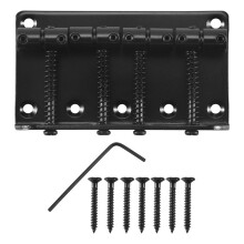 4 String Vintage Style Bass Hardtail Bridge for Precision Jazz Bass Top Load Upgrade,Black