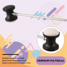 L'acciaio inossidabile e sentito Pedale albero nero Drum Bass Drum Beater Accessori parte strumentale