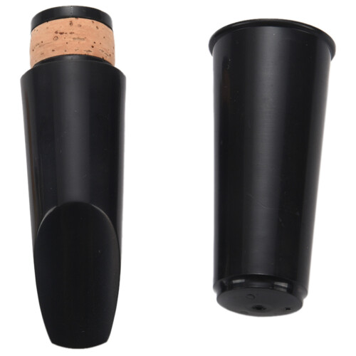 Black Plastic B Flat Clarinet Mouthpiece & Cap Clamp Woodwind Instruments 1