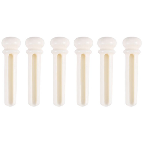 6Pcs Real Bone Material Acoustic Guitar Bridge Pins With Pearl Shell Dot