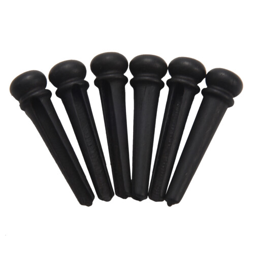 6 St Guitar Family Natural Ebony Folk Akustisk Gitarr Bridge Pins