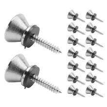 BotõEs de Metal Cromado para Baixo de Guitarra Cadeados Parafusos de Almofada (16 PeçAs)