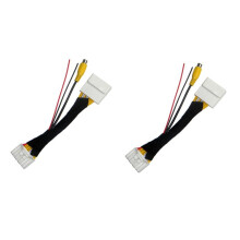 2PCS 28 Pin Car RCA Video Reverse Camera Convert Cable Adapter for 2 3 6 CX-5 Demio Axela Roadster MX-5 Miata