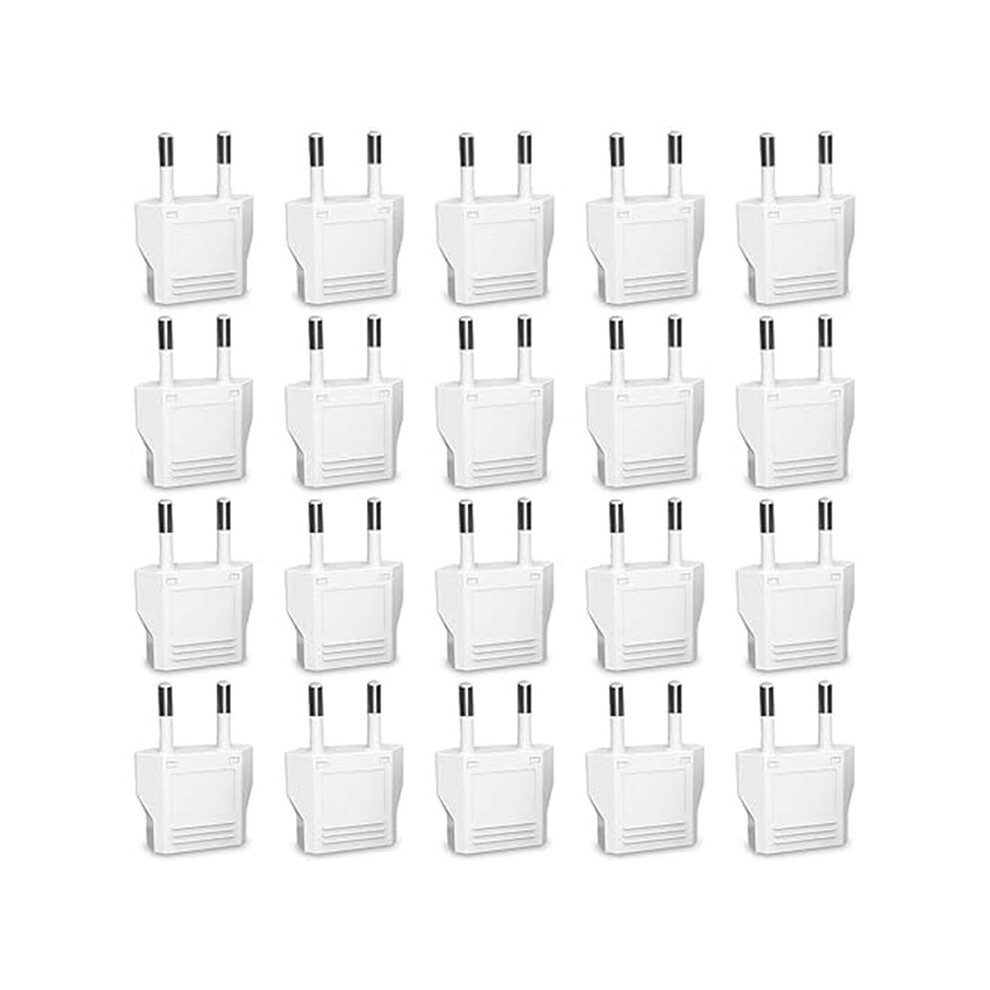 European Plug Adapter,20Pcs Us To Europe Plug Adapter,European Travel Type C Plug Adapter,Europe Power Converter Eu Plug 6034194494431