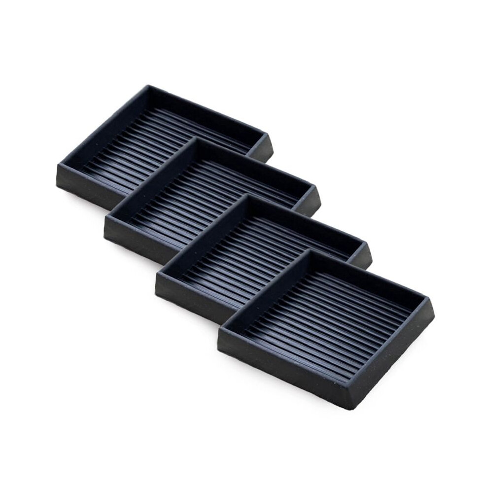 4Pcs Anti-Slip Furniture Pads- 2X2in Square Rubber Anti Skid Caster Cups, Leg Coasters-Couch, Chair, Bed Stoppers 6033286454421