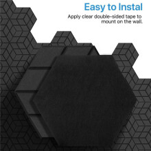 12 Pack Self-Adhesive Acoustic Sound Proof Foam Panels 13.8 X 12 X0.4Inch,For Studios/Recording Studios/Offices,Black