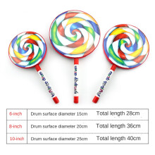 Orff Instruments Lollipop Drums 6/8/10 Inch Three Size Dance Props Percussion Instruments Hand Drum Education Toys