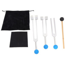 Set di Diapason (128 Hz, 256 Hz, 512 Hz), per la Guarigione del Suono, la Meditazione, la Terapia, per Alleviare Lo Stress, Argento