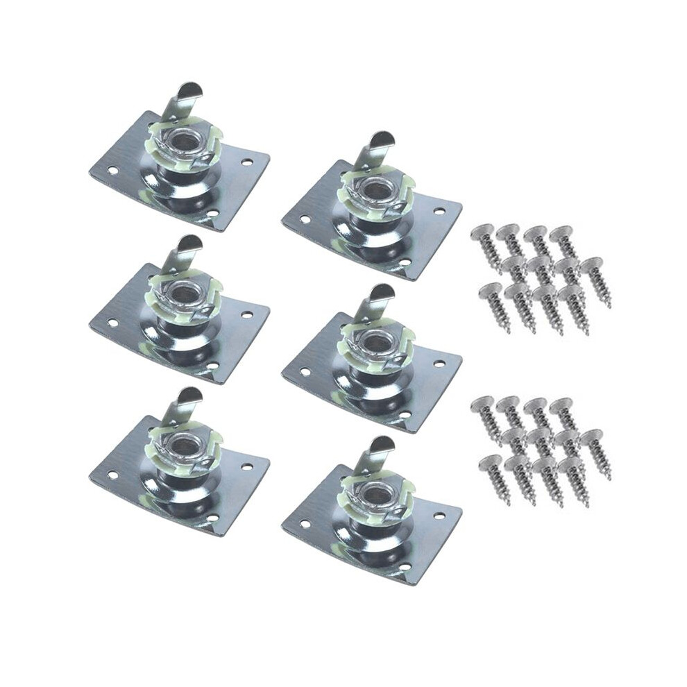 6Pcs Square Guitar Input Jack,Guitar Output Jack Plate, Bass Guitar Jack Socket, Electric Guitar Part Accessories Silver 4711177205278