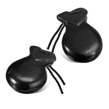 1 Paio di Nacchere Spagnole Nacchere da Flamenco con Corda Nacchere Tradizionali A Percussione A Mano in Legno (Nero)