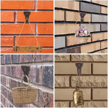 20Pcs Brick Hook Clips,Steel Brick Hanger for Hanging Outdoors,Heavy Duty Brick Wall Hangers for 2-1/4In to 2-3/8In High