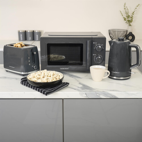 Hamilton Beach Kettle, Toaster & Microwave Set, Miami Collection by Hamilton Beach, Grey 1