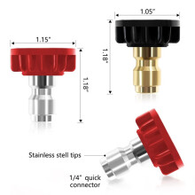Pressure Washer Nozzle Tips, 5 Pack Tip Attachments Multiple Degrees Nozzles 1/4 Inch, M22 14mm to 3/8 Inch Hose Adapter